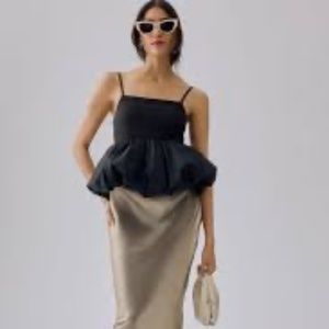 Brand New Maeve Ruffled Bubble-Hem Cropped Tank